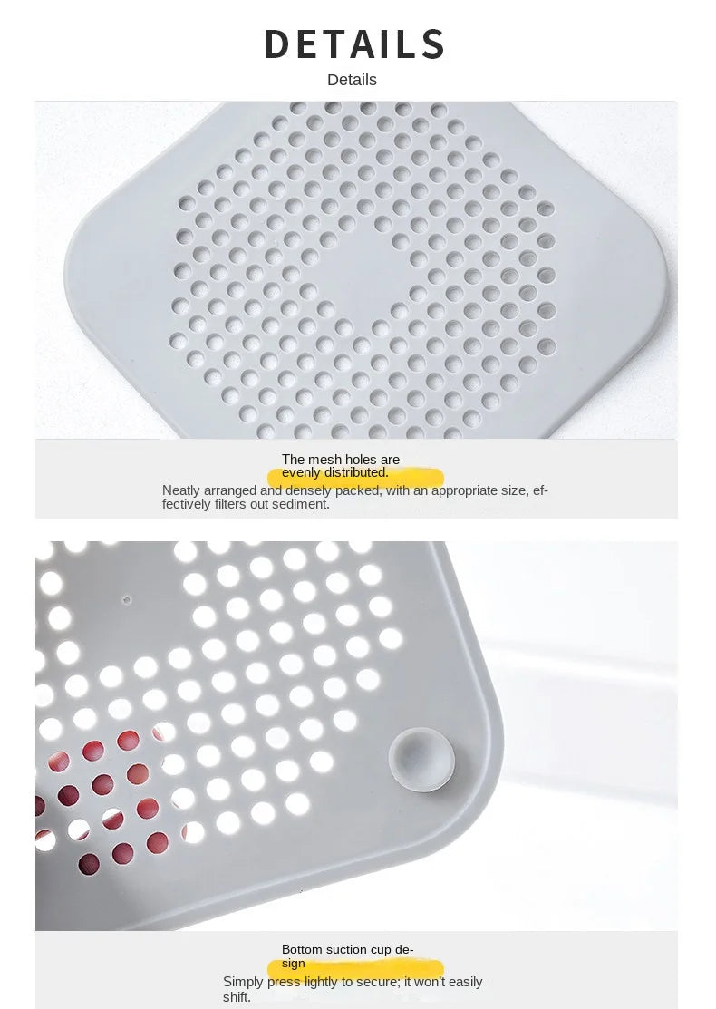 Silicone Suction Cup Shower and Sink Drain Hair Catcher