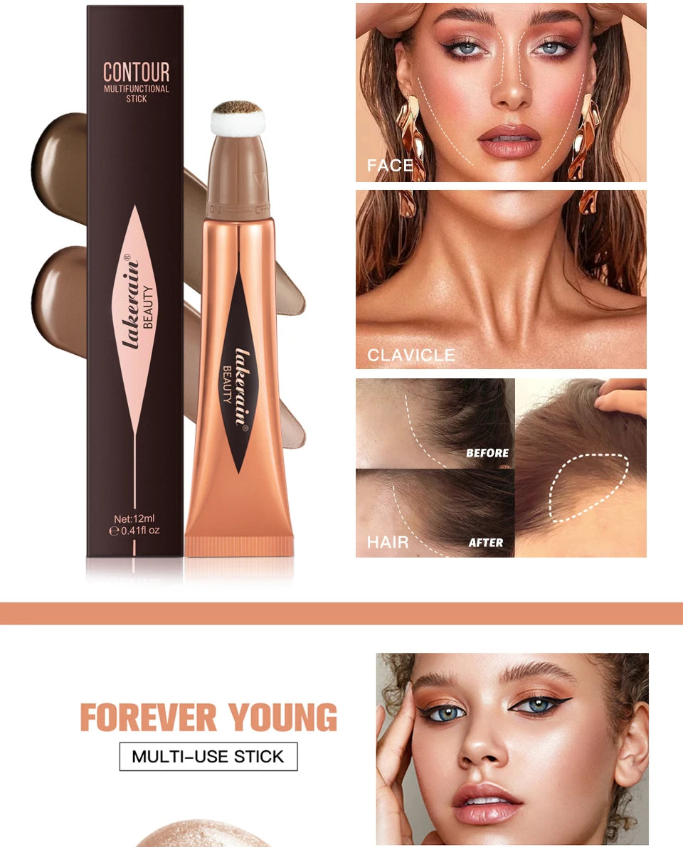 Liquid Face Contouring, Blush, and Highlighter Wand with Cushion Tip