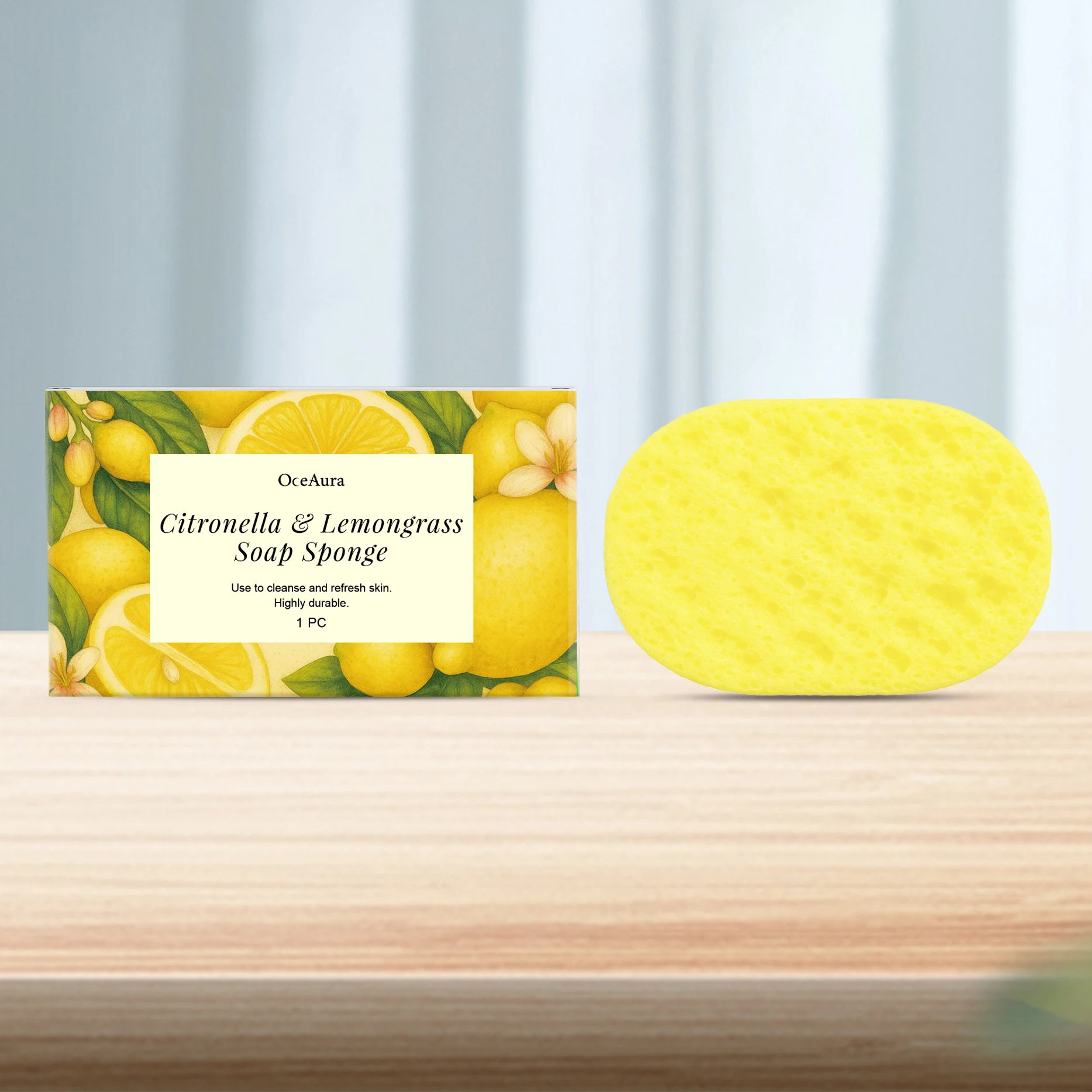 Exfoliating Lemongrass Bath Sponge for Daily Body Cleansing - 7