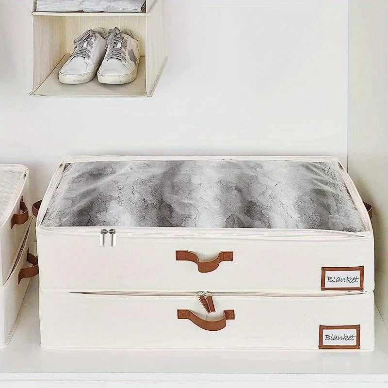 Foldable Underbed Storage Organizer for Blankets and Clothing - 9