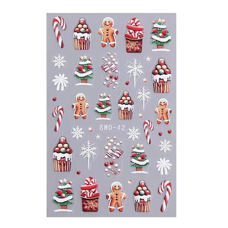 3D Christmas Cartoon Self-Adhesive Nail Art Decal Stickers - 62