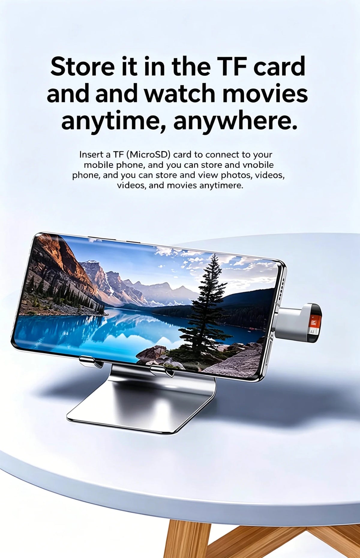 Compact USB-C External TF Memory Card Reader for Smartphones and Laptops