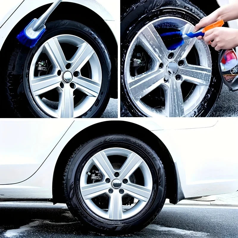 Car Tyre and Interior Detailing Cleaning Brush Set - 4