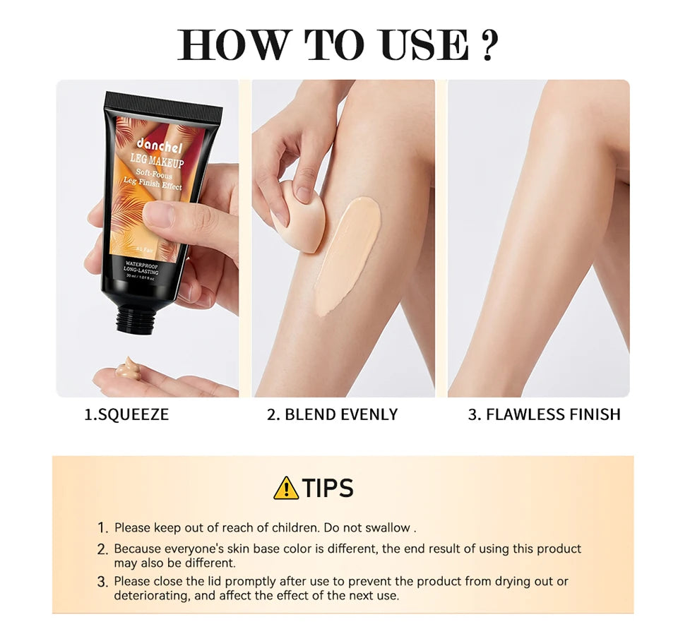 Waterproof Body Foundation and Leg Makeup with Applicator Glove - 15