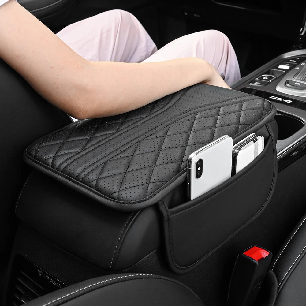 Leather Car Center Console Armrest Storage Pad