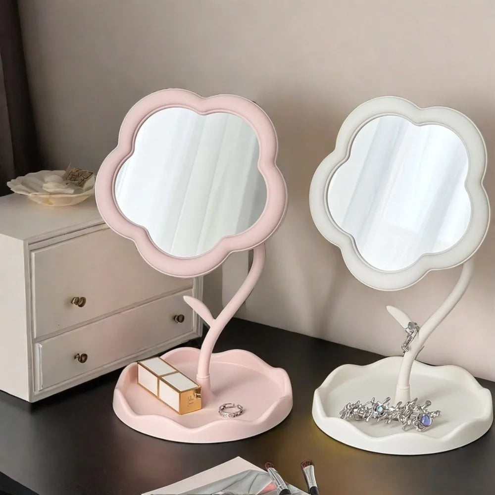 Sunflower Vanity Makeup Mirror with Storage Tray Desktop Swivel Mirror - 5