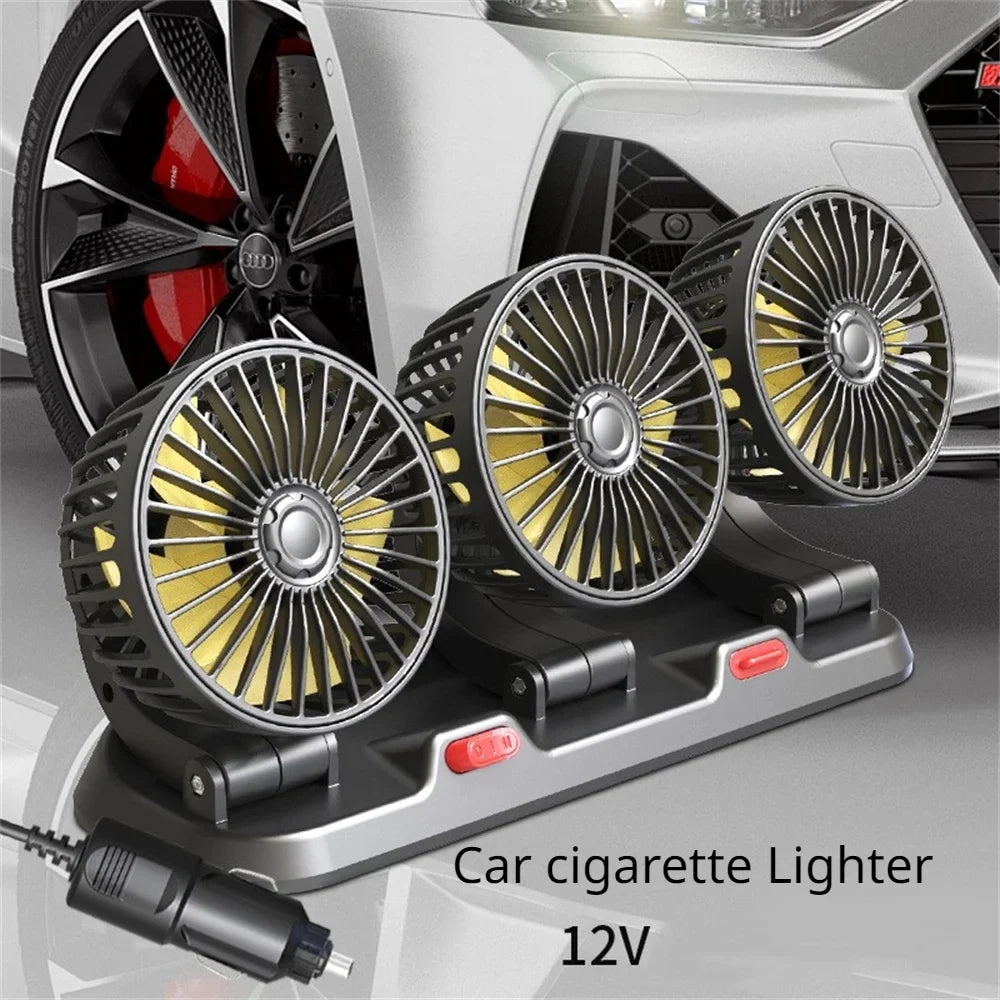 Dual-Head Adjustable Car Cooling Fan for Dashboard - 31