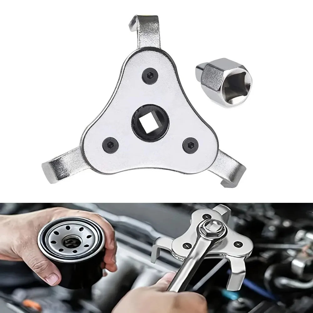 Universal 3-Jaw Adjustable Oil Filter Removal Wrench Tool - 1