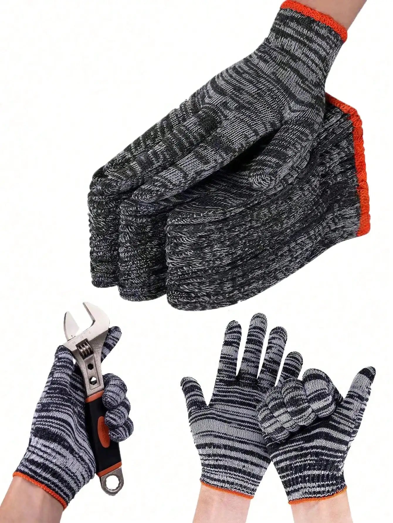 Knitted Polyester Safety Work Gloves for Industrial and Construction - 1