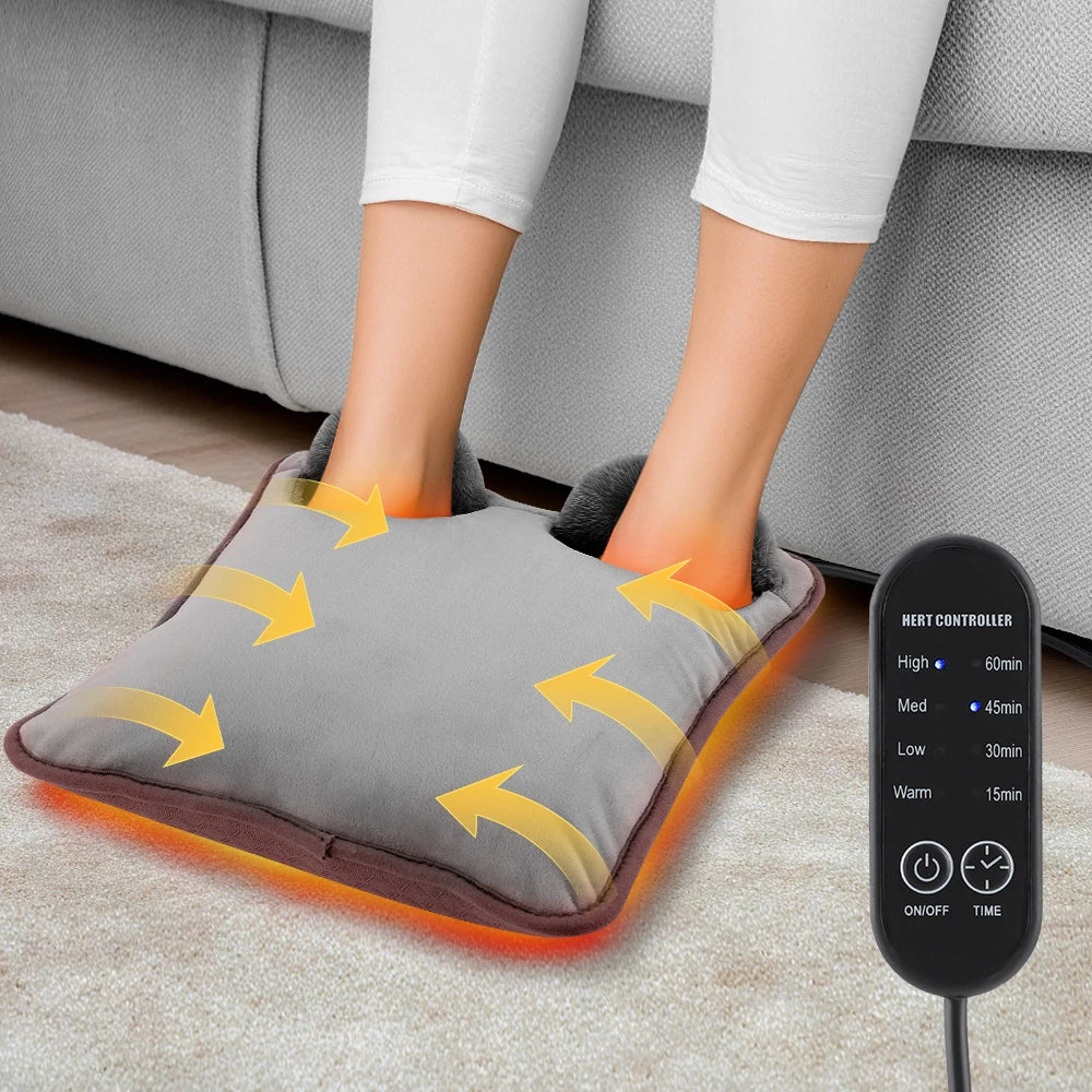 Electric Heated Foot Warmer with 4-Level Temperature and Timer