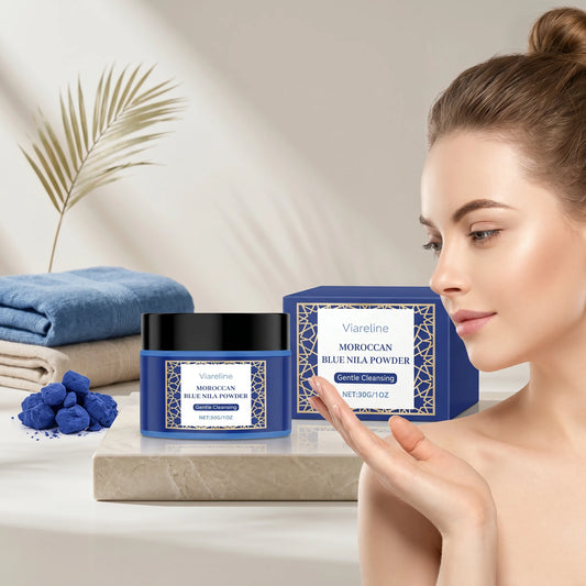 Moroccan Blue Nila Face Mask Powder for Skin Brightening and Cleansing
