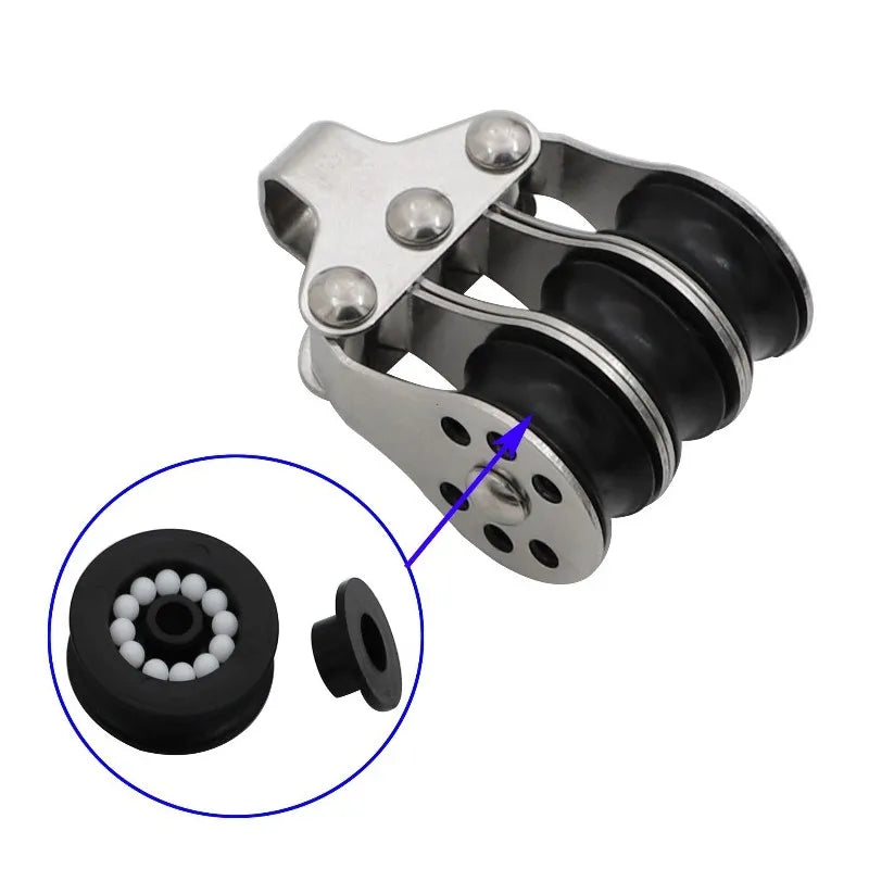 Stainless Steel Locking Pulley for Marine and Outdoor Rope Applications