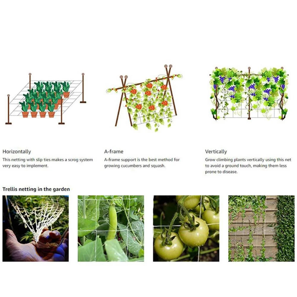 Heavy-Duty Polyester Garden Trellis Netting for Climbing Plants