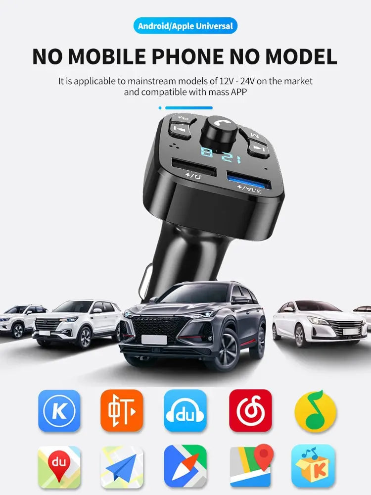 Bluetooth FM Transmitter and Dual USB Car Charger Kit