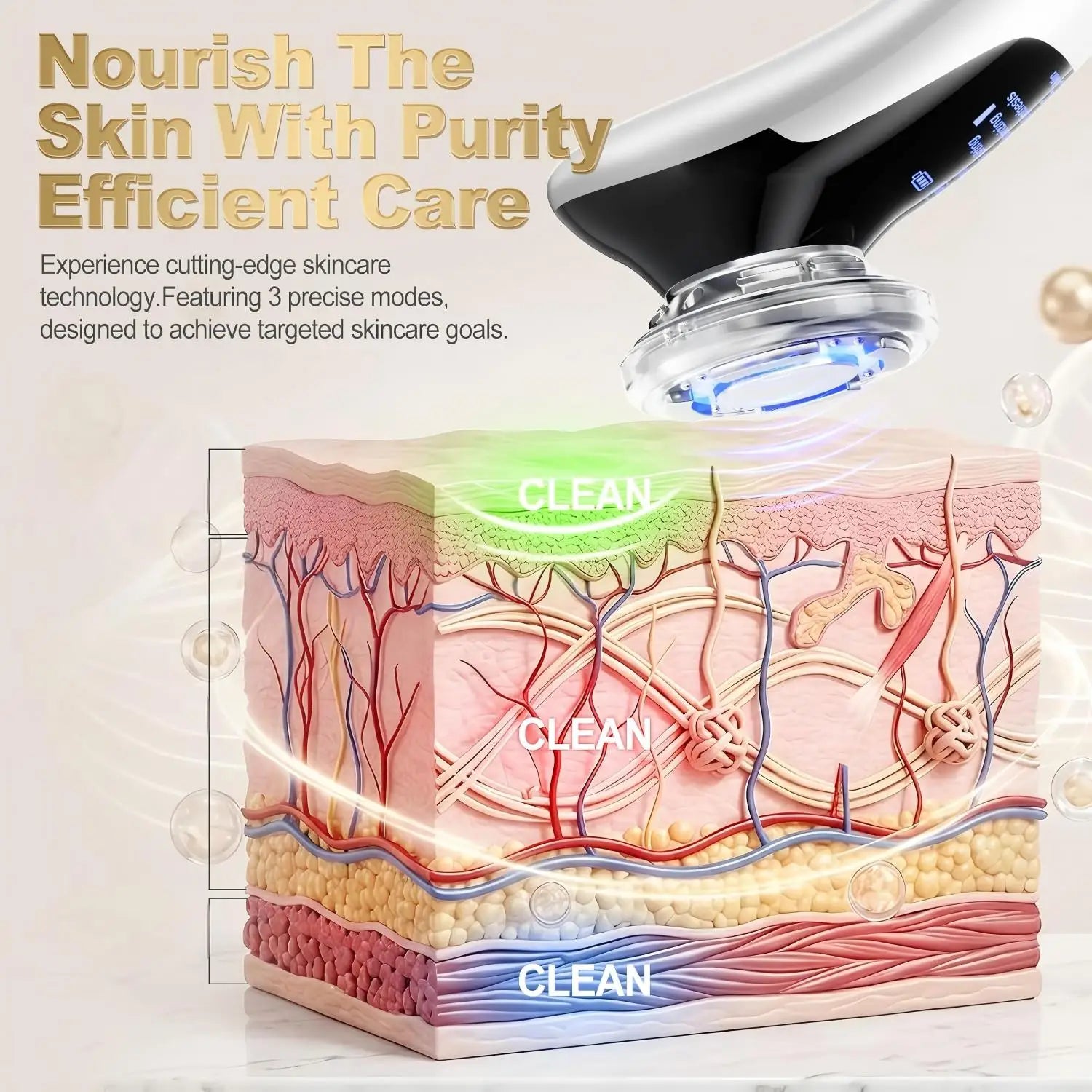 Micro-Current LED Facial Massager for Skin Tightening and Rejuvenation - 3