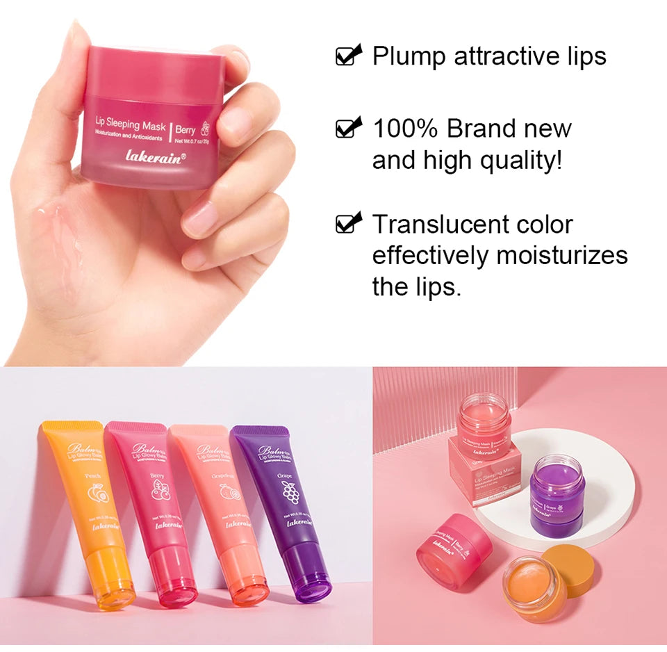 Moisturizing Lip Balm and Overnight Sleeping Mask Set