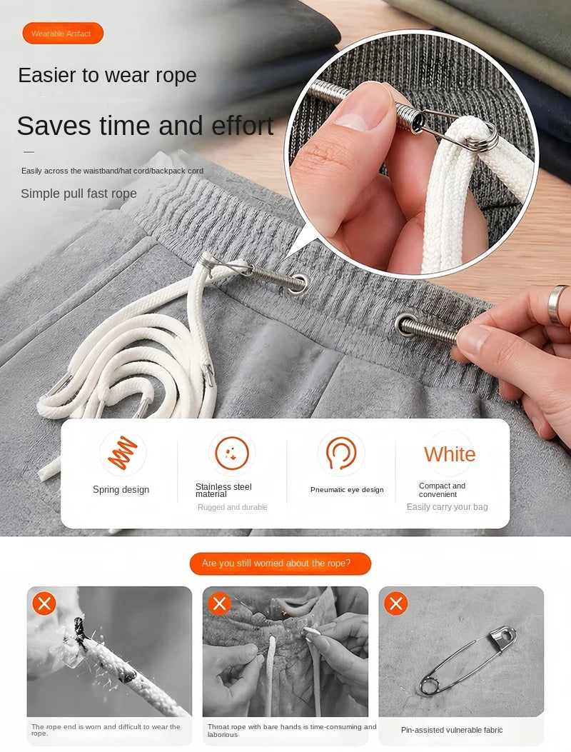 Flexible Spring Drawstring Threader for Clothing and Sewing - 6