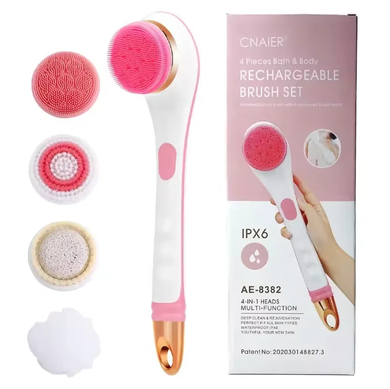 Electric Rechargeable Long-Handle Bath and Body Exfoliating Brush - 8