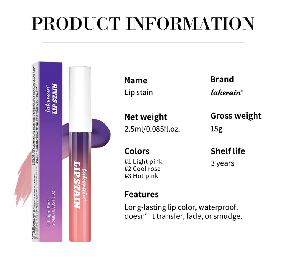 Long-Lasting Peel-Off Waterproof Lip Stain