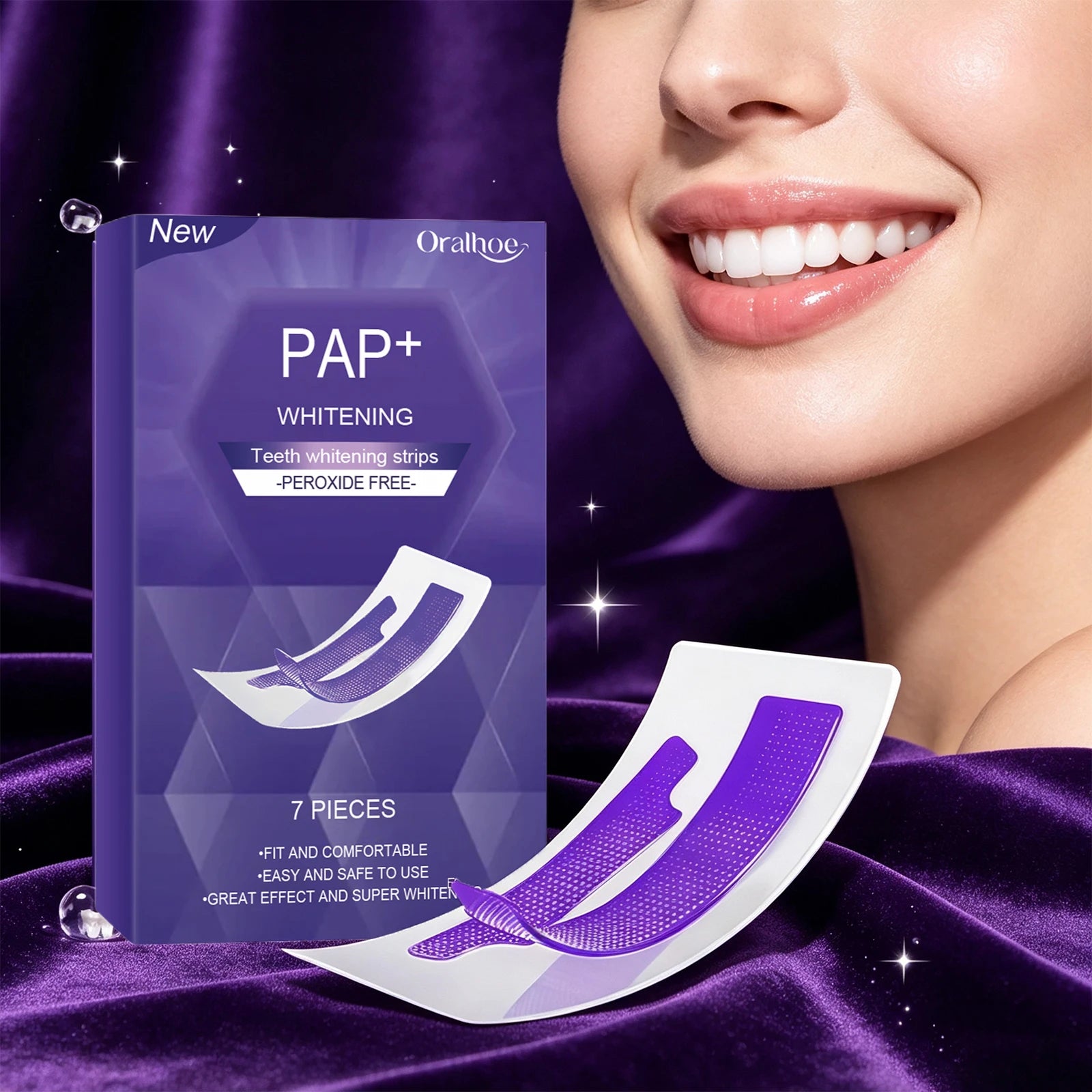 Gentle Peroxide-Free Teeth Whitening Strips - 6