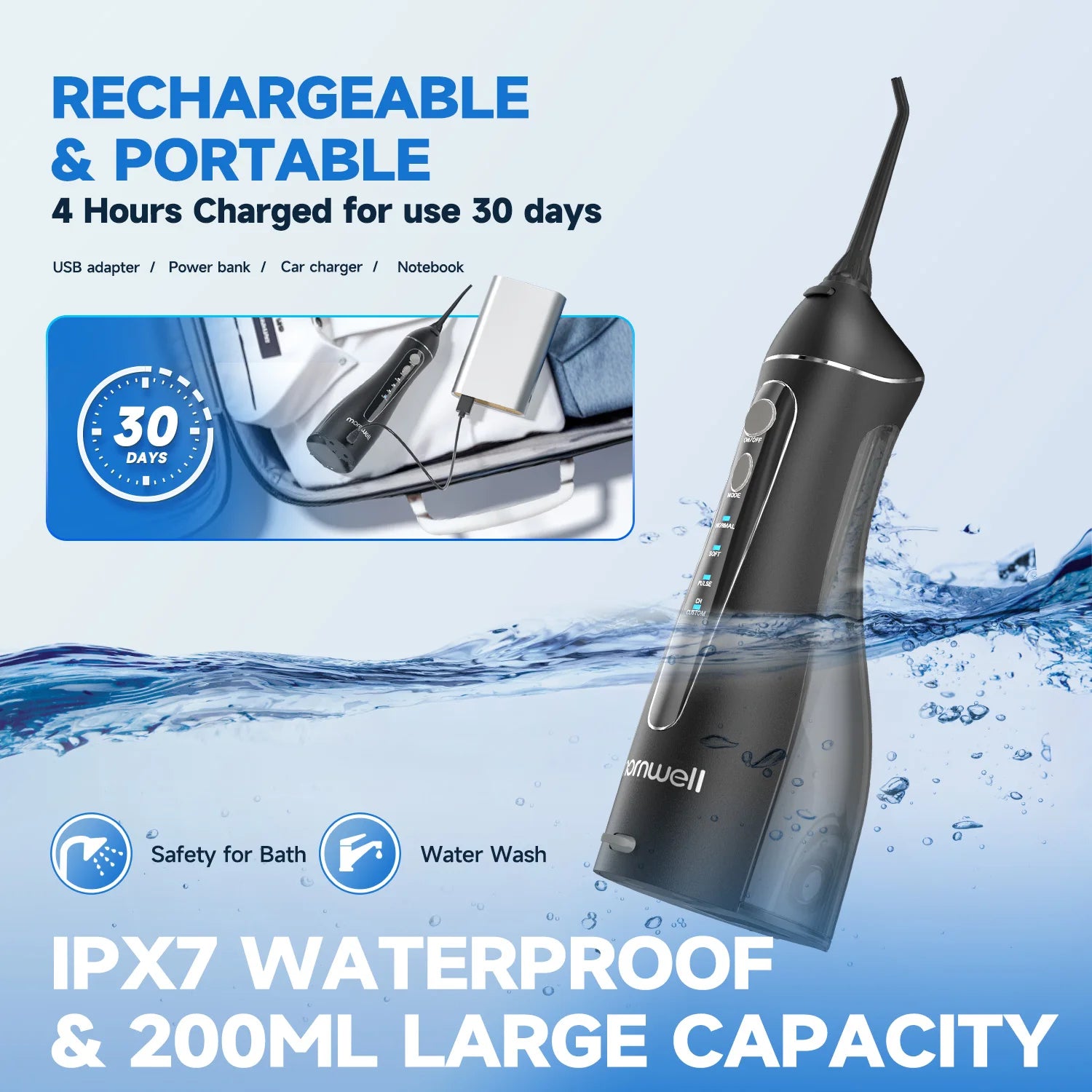 Portable Electric Water Flosser for Teeth Cleaning - 6