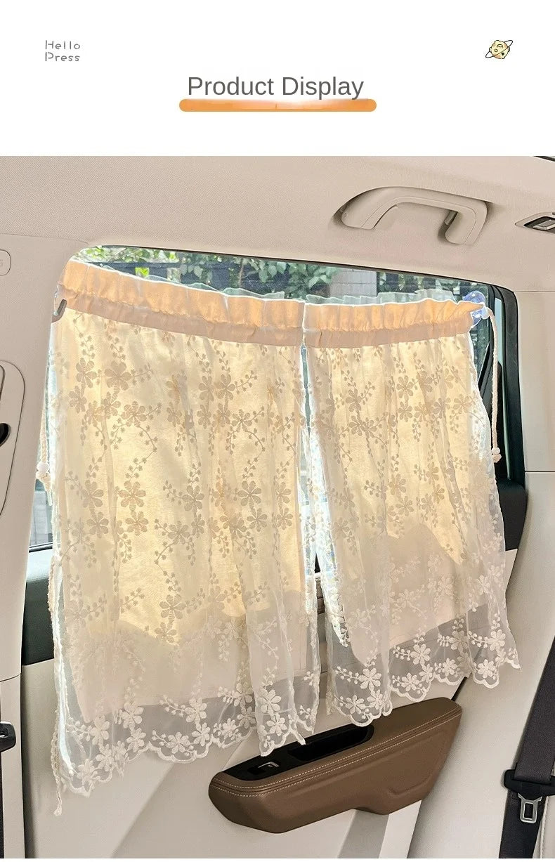 Floral Print Retractable Car Window Sunshade - 18