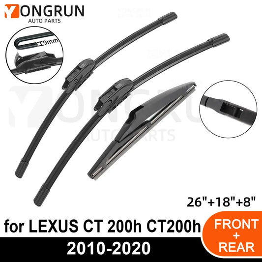 Front and Rear Windshield Wiper Blade Set for Lexus CT 200h