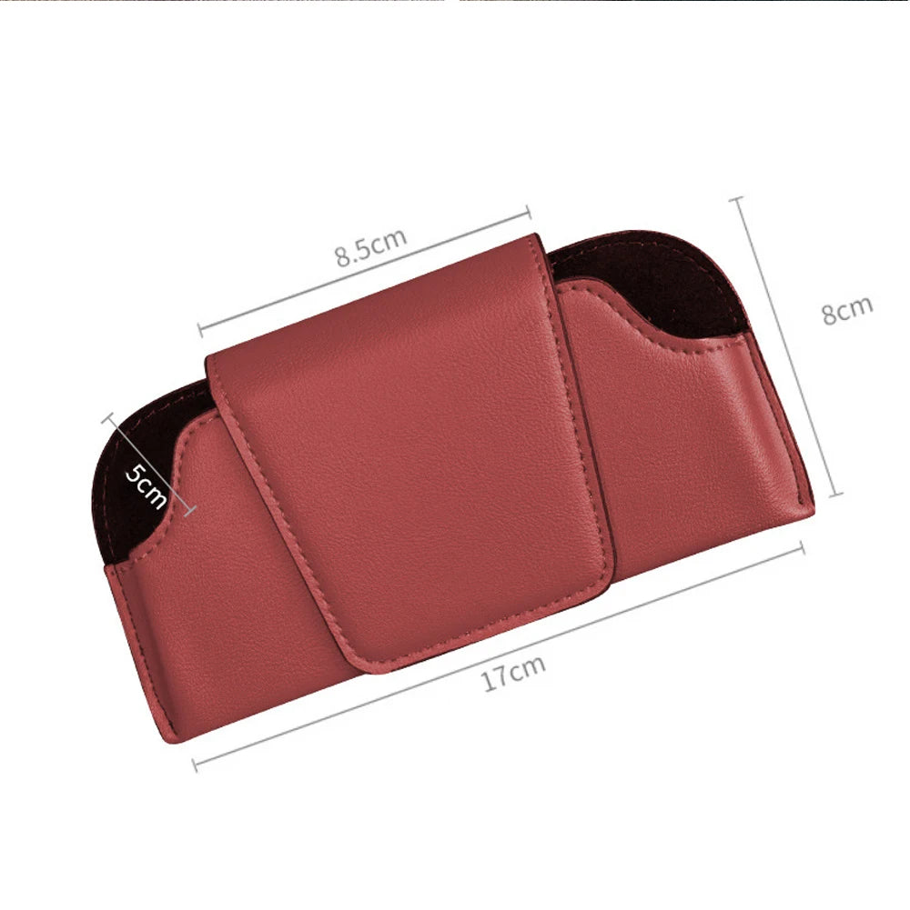 Leather Sun Visor Sunglasses Holder for Car - 2
