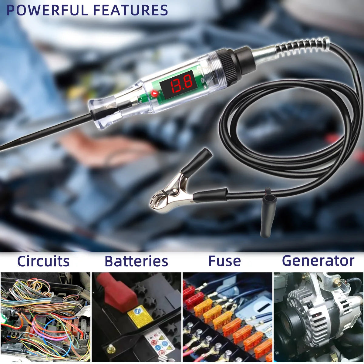 Digital Automotive Voltage Circuit Tester Pen