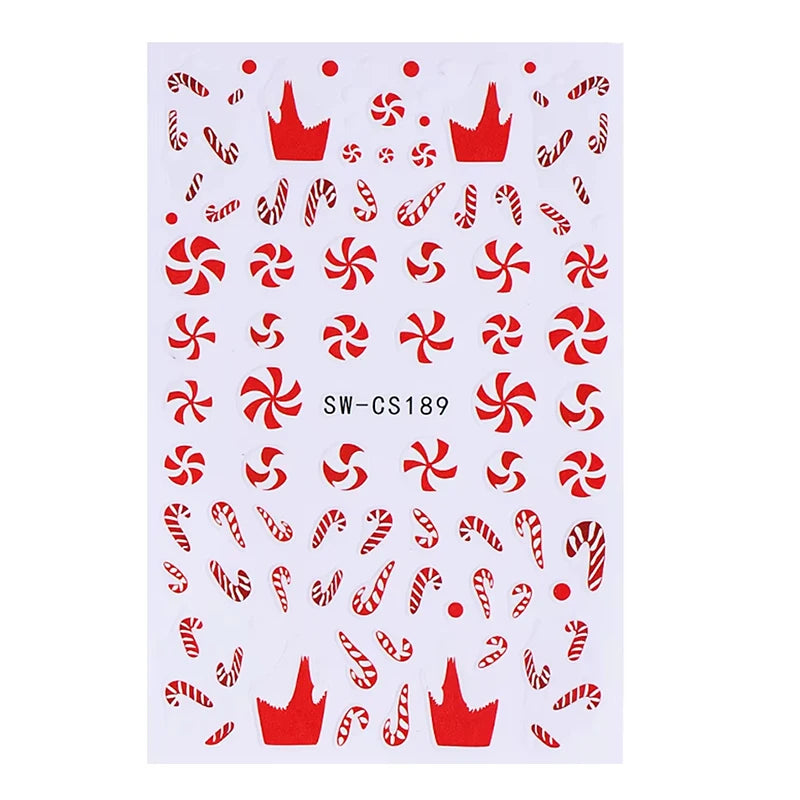 3D Christmas Cartoon Self-Adhesive Nail Art Decal Stickers