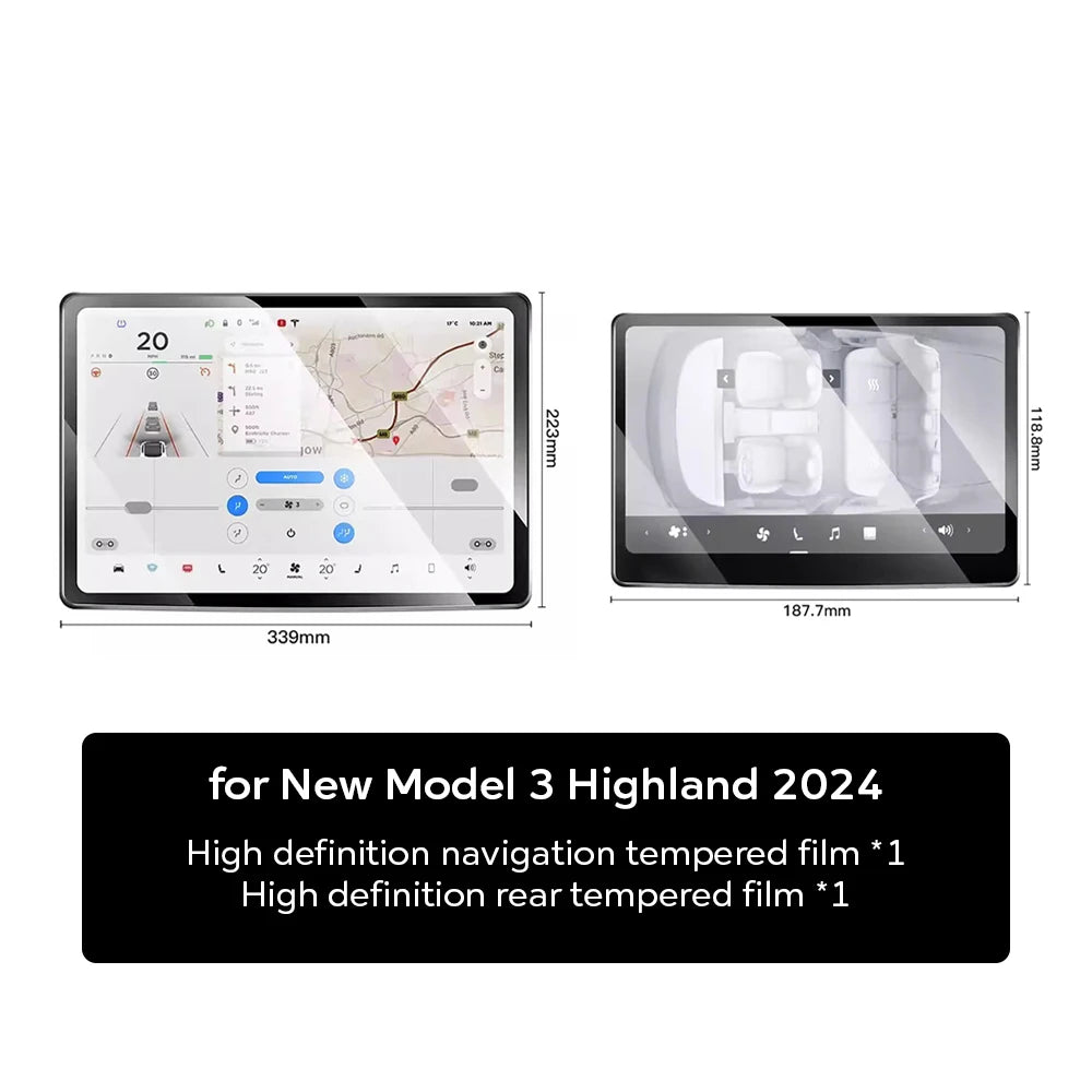 HD Tempered Glass Screen Protector for Tesla Model 3 and Model Y