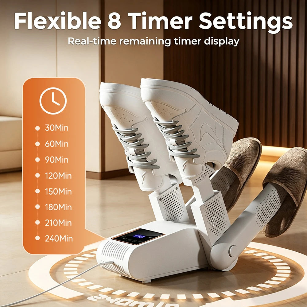Foldable 4-Tube Shoe and Boot Dryer with UV Sterilization - 5