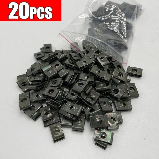U-Type Metal Retainer Clips for Car and Motorcycle Body Panels
