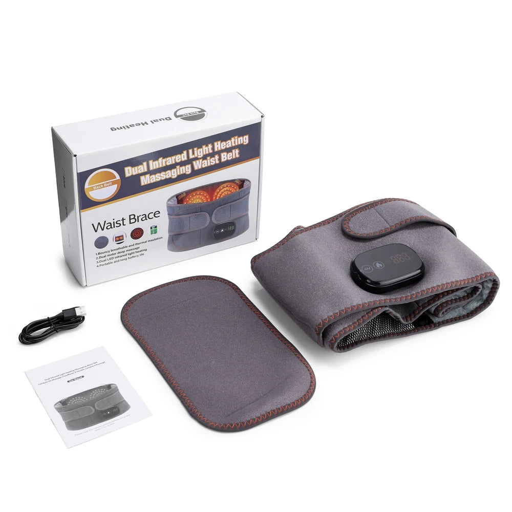 Heated Vibrating Waist Massage Belt for Back Pain Relief - 19