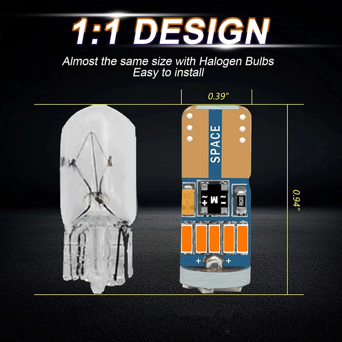 T10 W5W Universal LED Interior and Exterior Car Light Bulbs