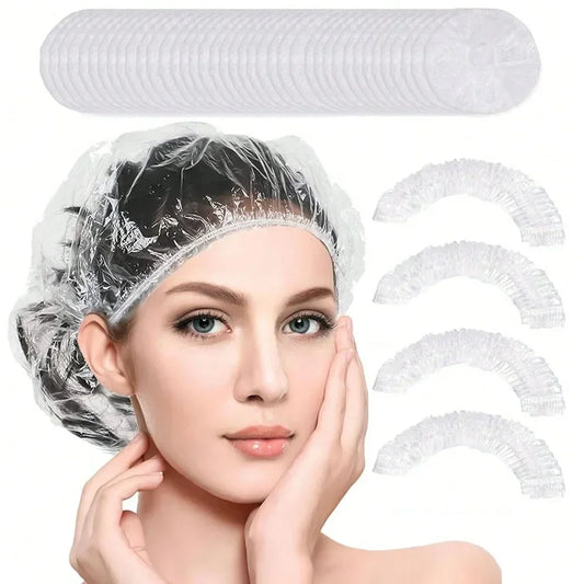 Disposable Elastic Waterproof Shower Caps for Hair Protection
