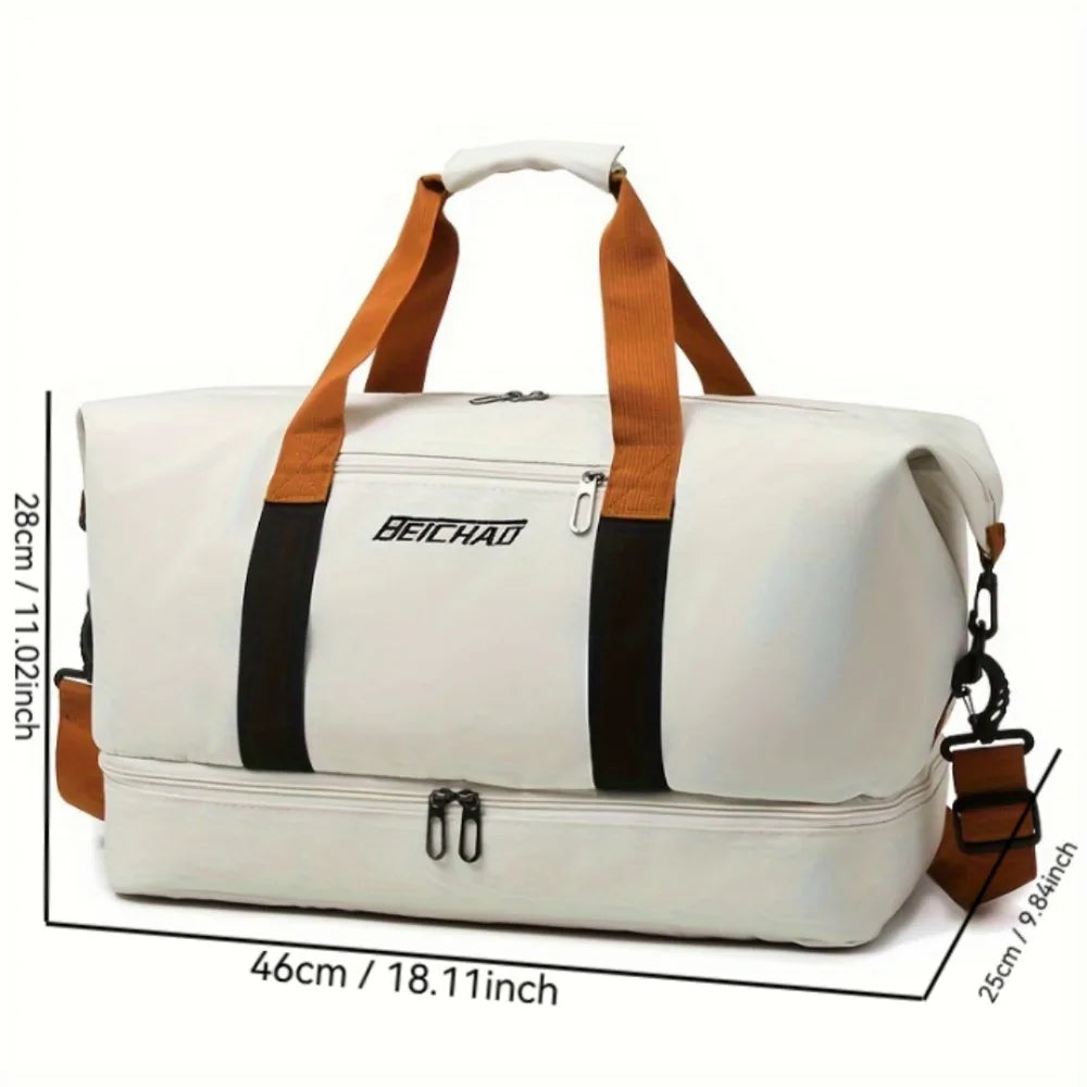 Large Capacity Travel Duffel Bag with Shoe Compartment