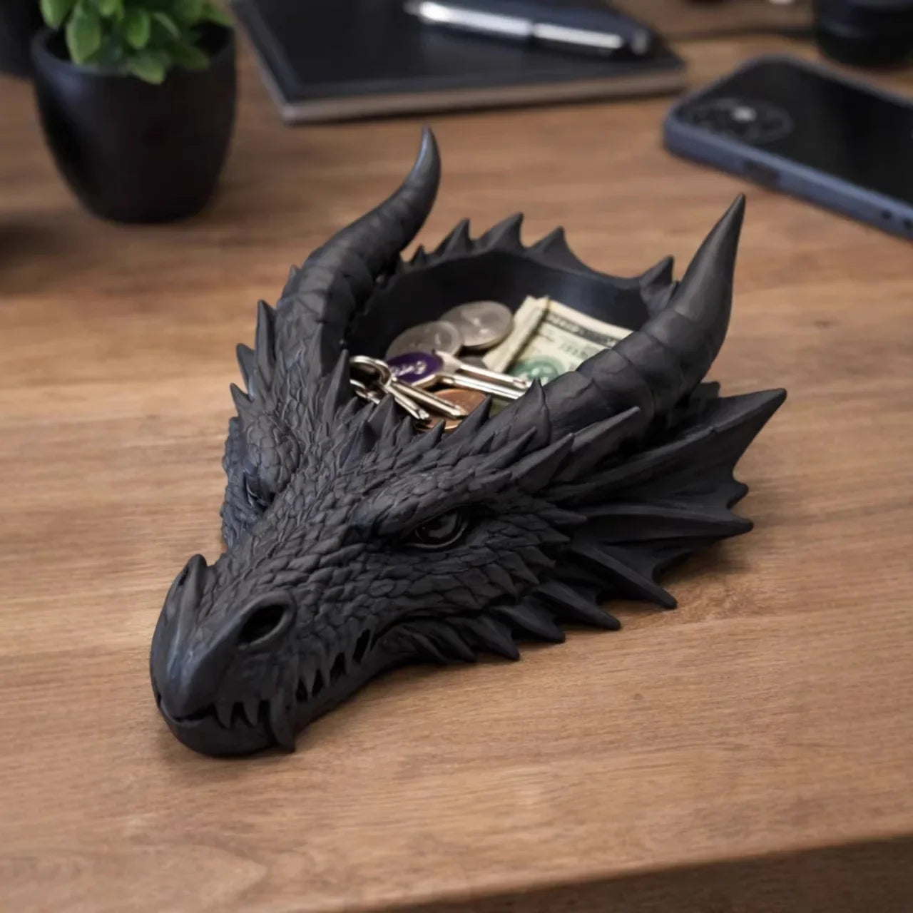 Dragon Head Desktop Storage Tray for Keys and Jewelry - 9