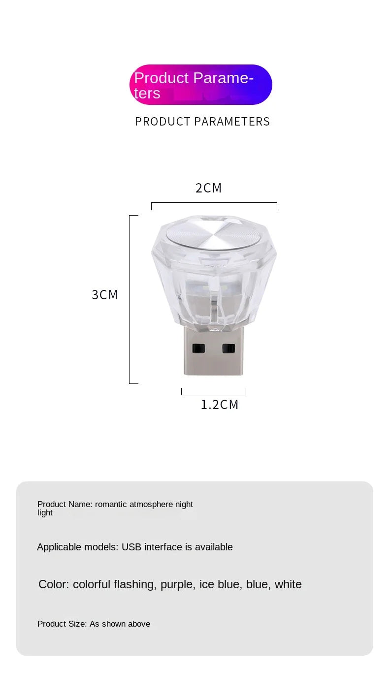 USB LED Car Interior Atmosphere Light - 19