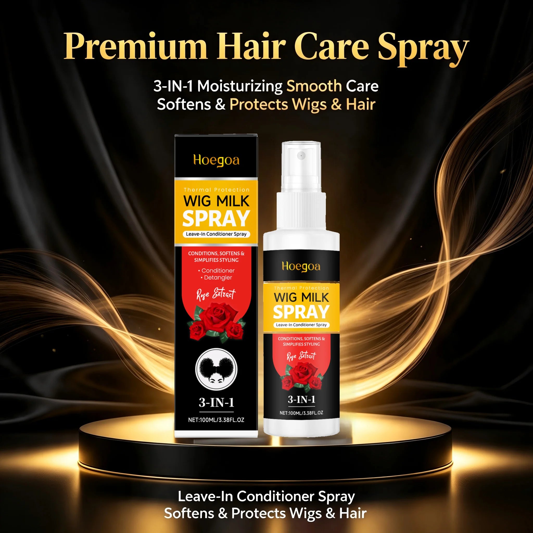 3-in-1 Rose Wig Conditioning and Detangling Spray - 6
