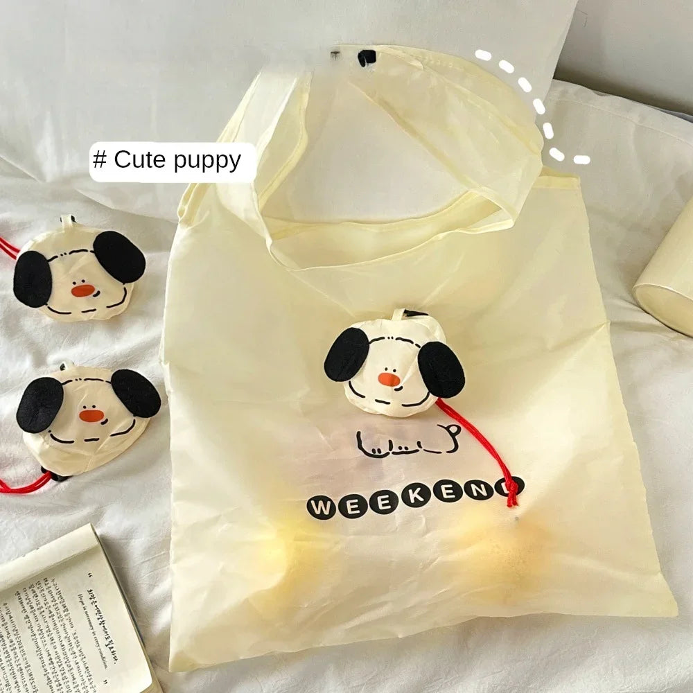 Foldable Cartoon Dog Reusable Shopping Bag - 4