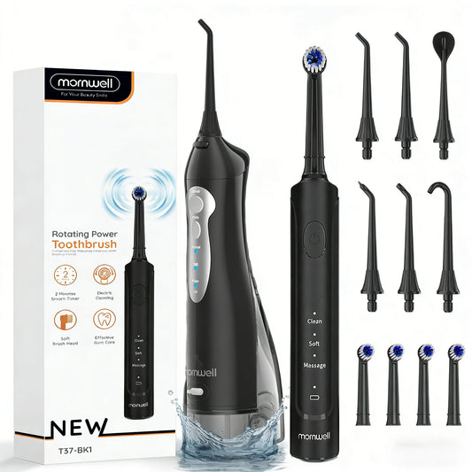 Electric Toothbrush and Oral Irrigator Combo for Teeth Cleaning