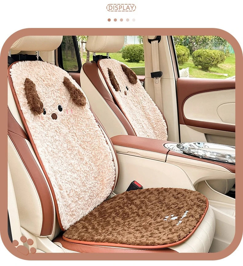 Cute Cartoon Animal Plush Car Seat Cushion and Pillow Set