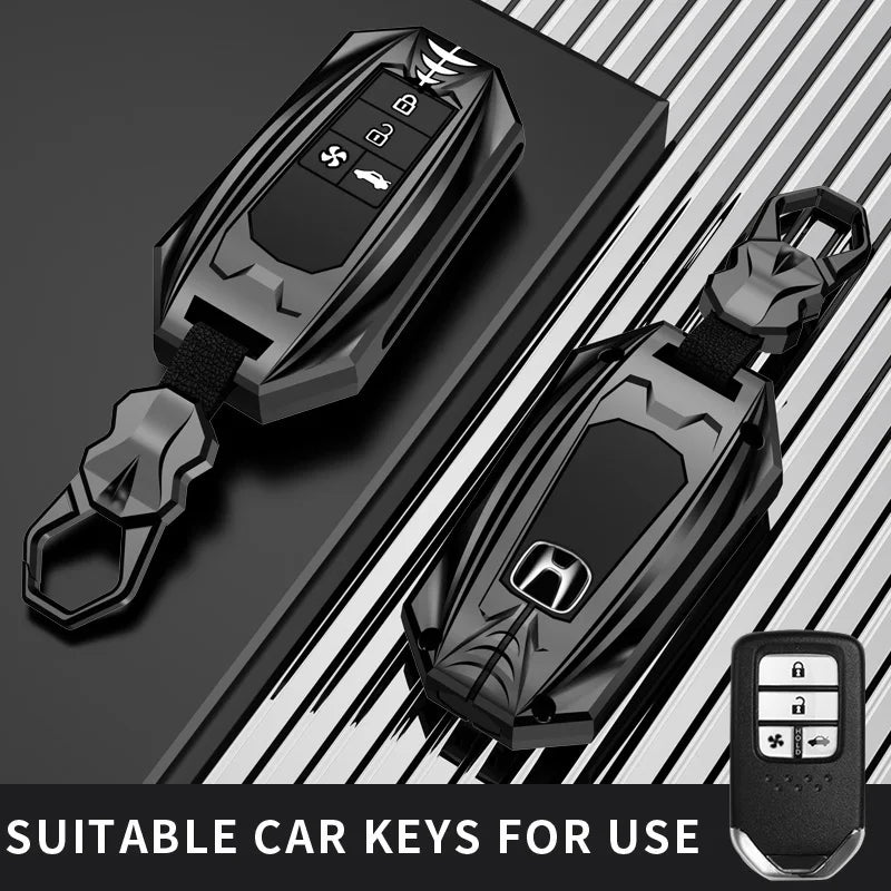Protective Galvanized Alloy Car Key Case Cover for Honda - 25