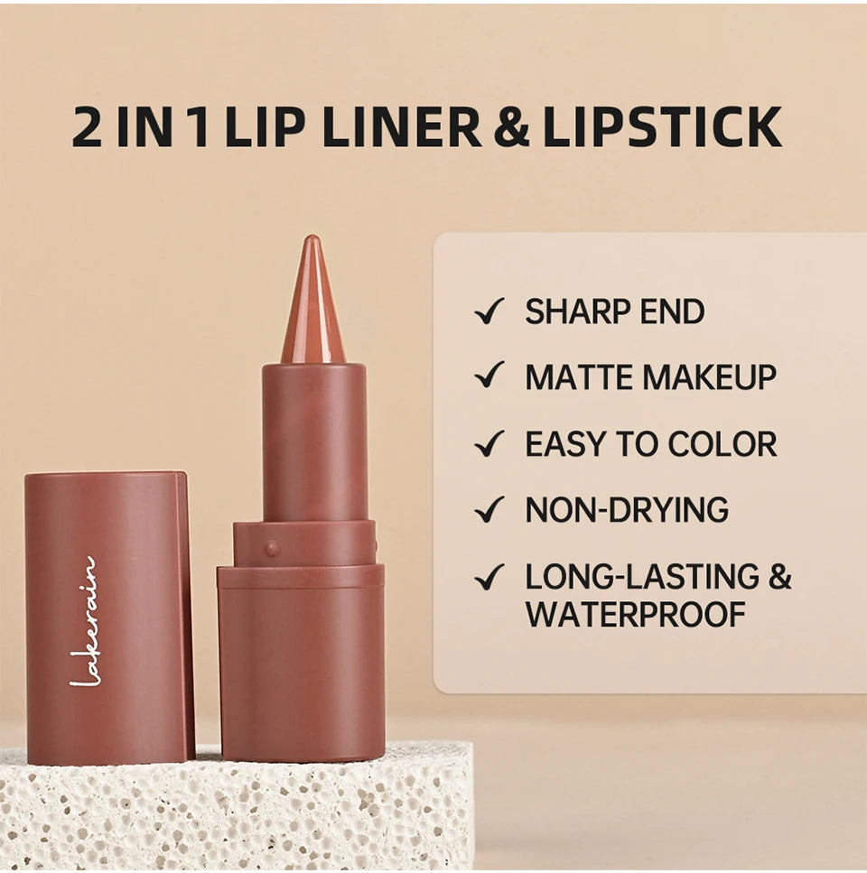 2-in-1 Long-Lasting Matte Lipstick and Lip Liner