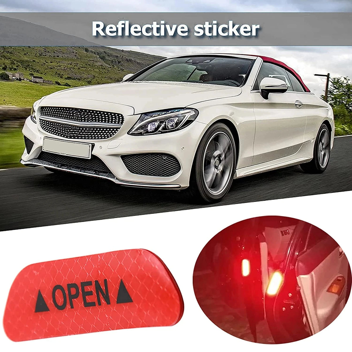 Reflective Car Door Open Warning Safety Stickers