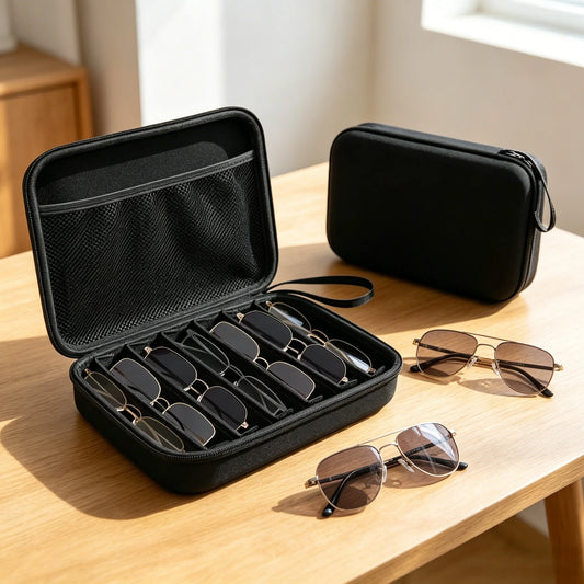 Portable Multi-Pair Sunglasses Travel Organizer Case