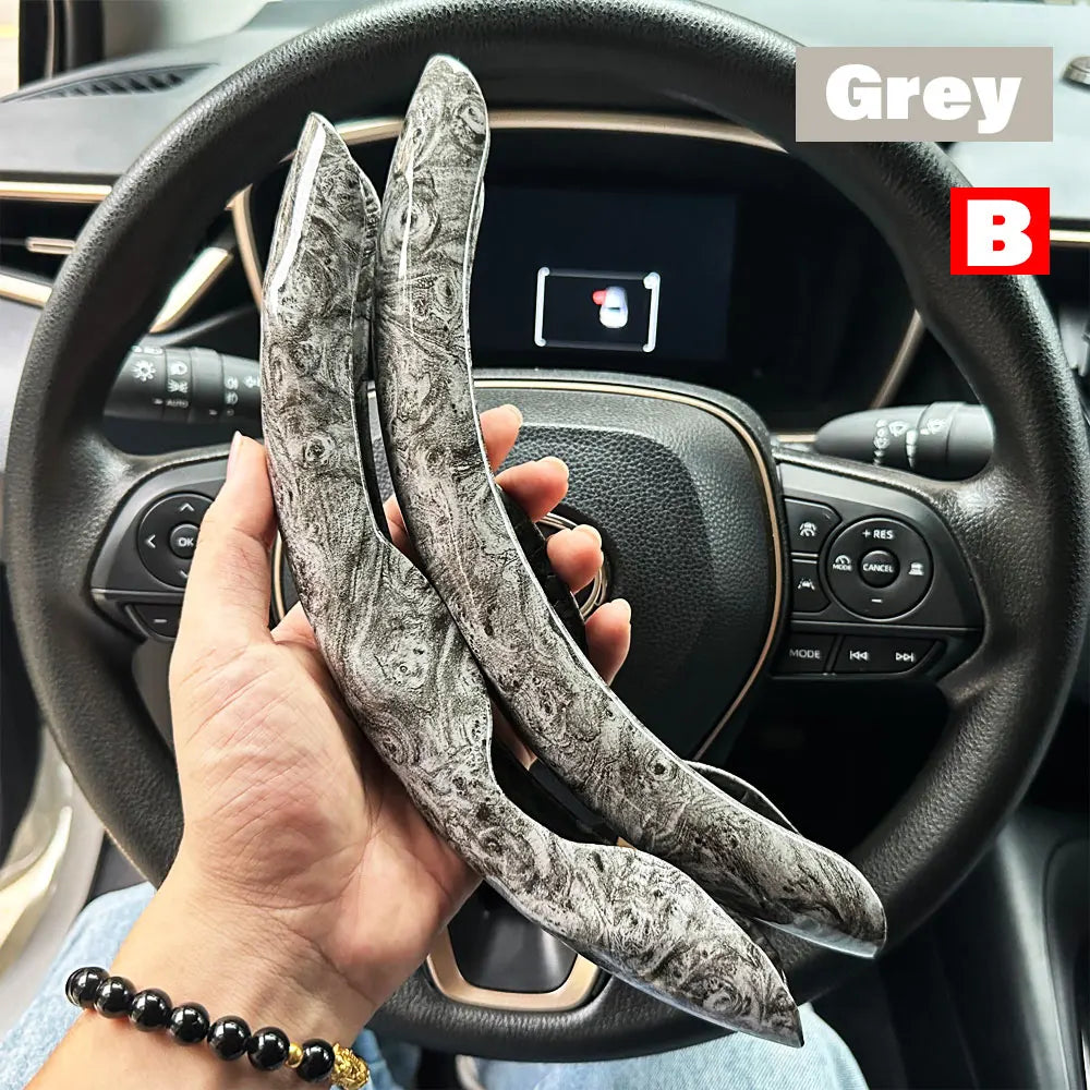 Retro Wood Grain Anti-Slip Car Steering Wheel Cover - 9