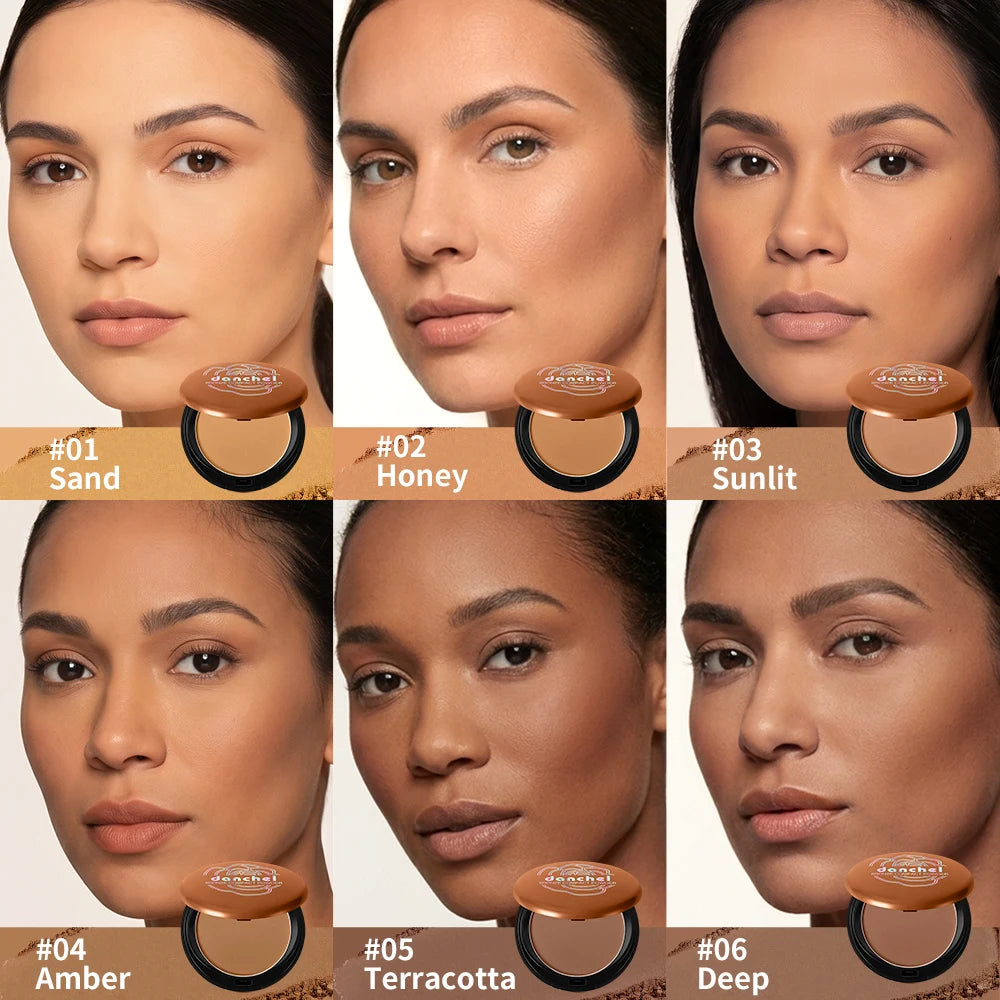 Matte Bronze Pressed Setting Powder for Facial Contouring