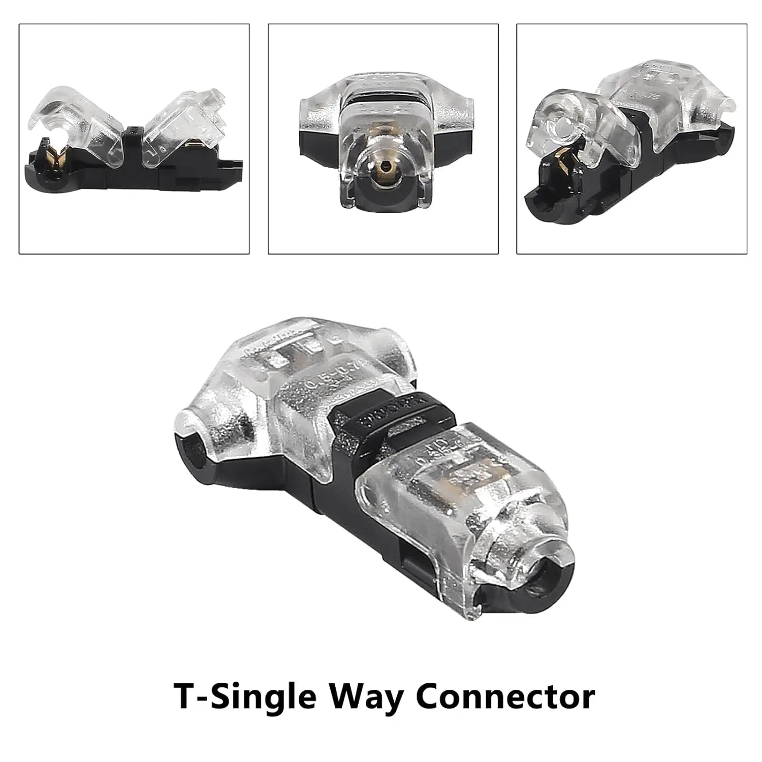 T1 2 Pin Wire Connector Snap On No Solder Quick Splice Terminal Block - 2